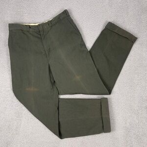 VTG 60s Lee Nyoco Pants Mens 32x32 Green Talon Zip Twill‎ Sanforized Union Made